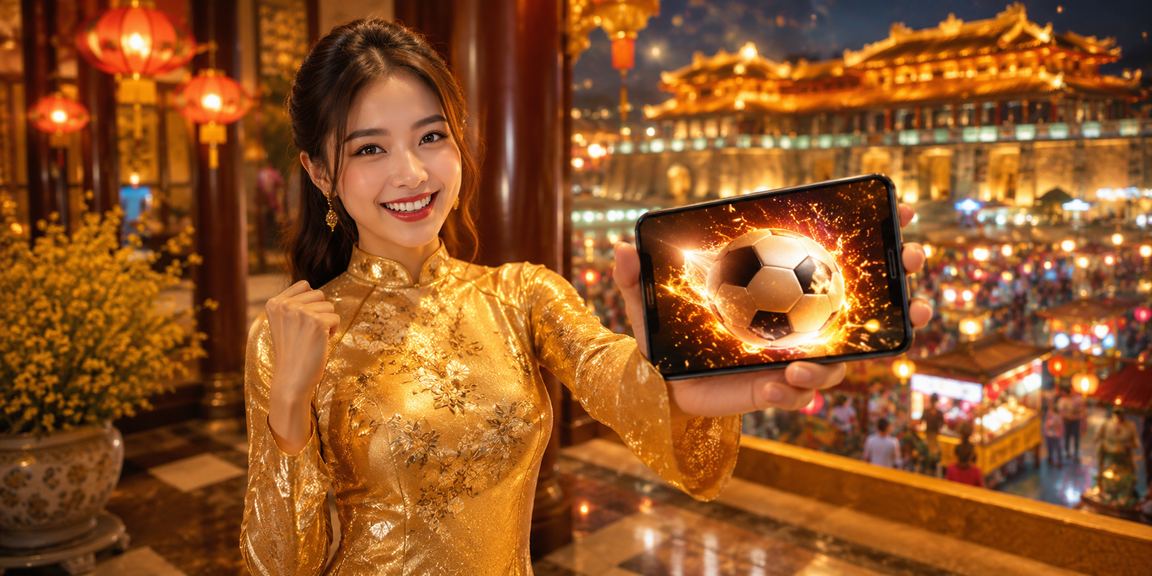 Người dùng chơi casino trực tuyến trên điện thoại tại Huế với trang phục áo dài